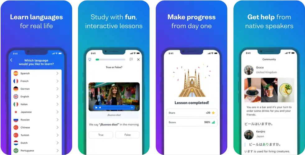 Busuu language learning apps